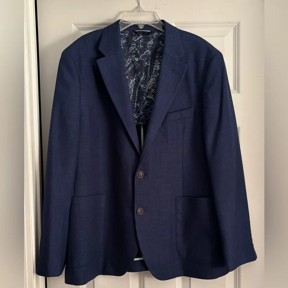Nautica Navy Blue Sport Coat - Size 42S - Picture 1 of 5